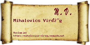 Mihalovics Virág névjegykártya