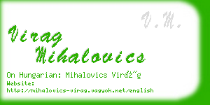 virag mihalovics business card